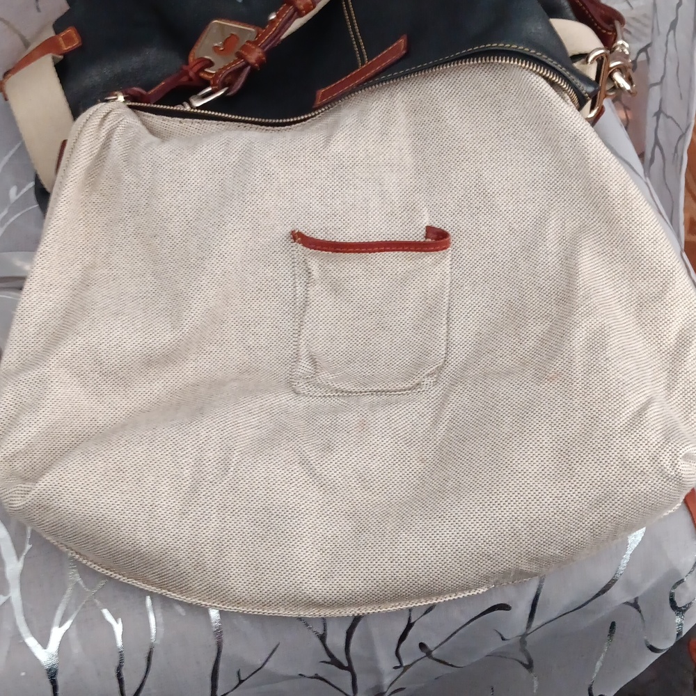 Dooney & Bourke Black Leather Hobo with Brown Trim - Picture 16 of 16